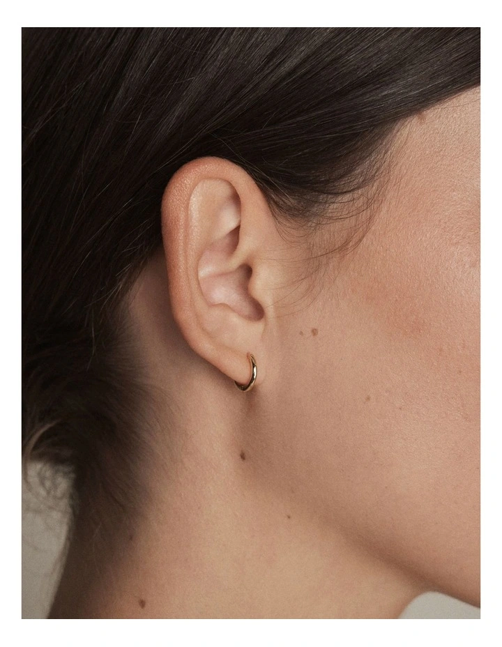 Asteria Charm Hoop Earrings in Gold image 4