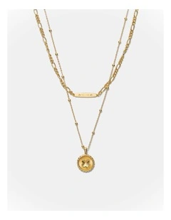 Lucky Coin Duo Necklace in Gold