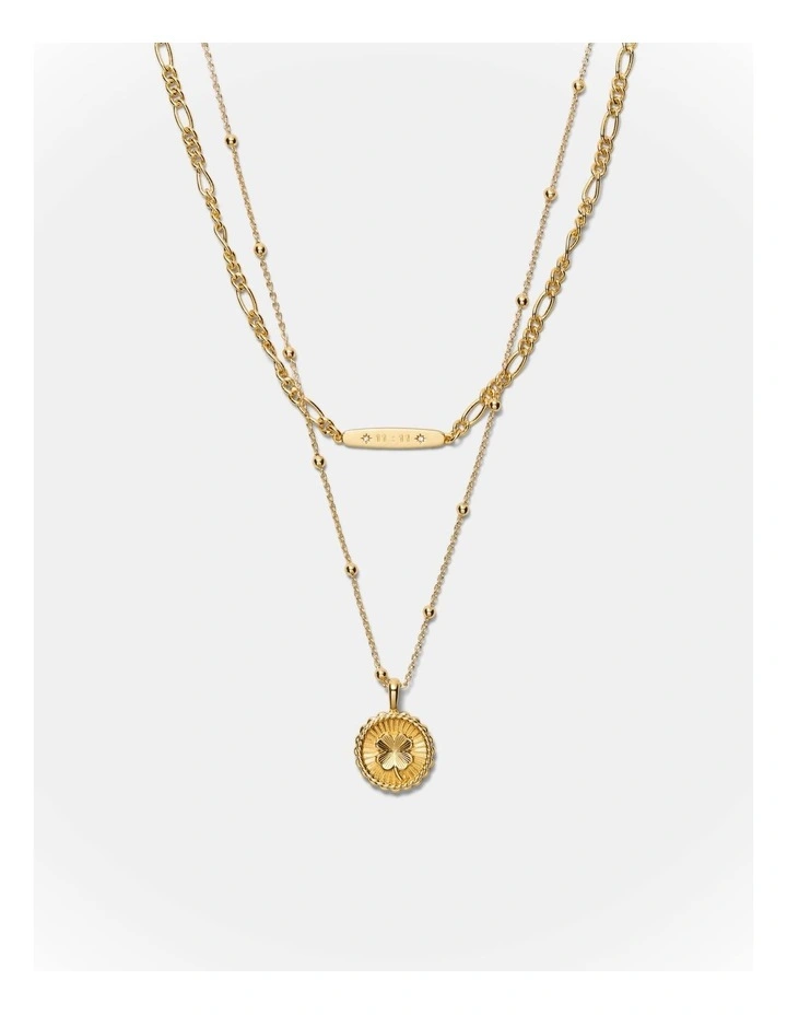 Lucky Coin Duo Necklace in Gold image 1