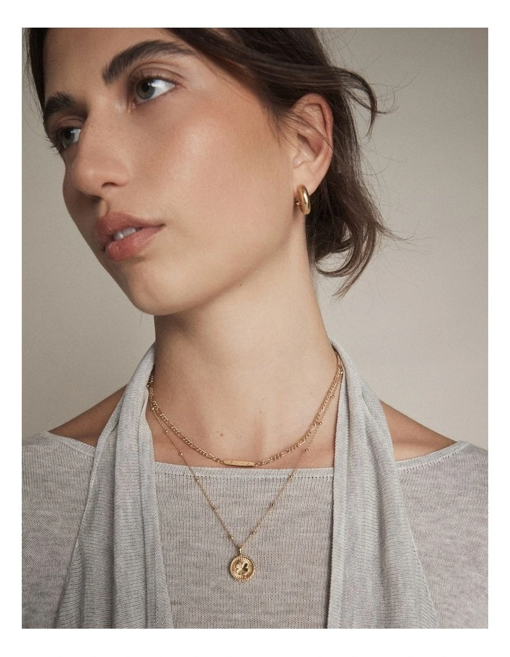 Lucky Coin Duo Necklace in Gold image 5