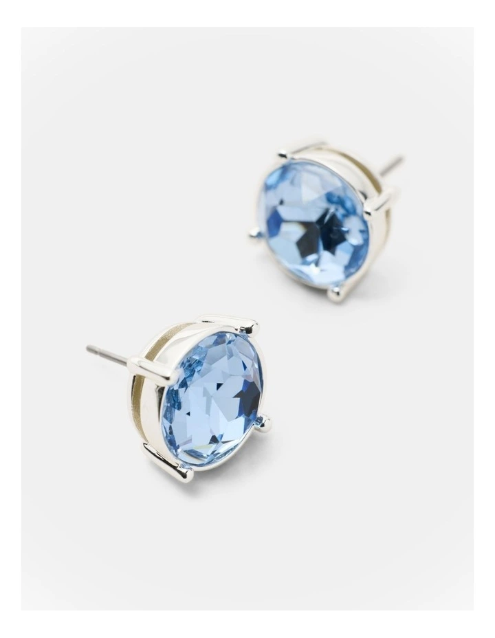 Glowy Crystal Stud Earrings in Cornflower Blue image 3