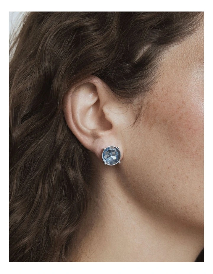 Glowy Crystal Stud Earrings in Cornflower Blue image 4