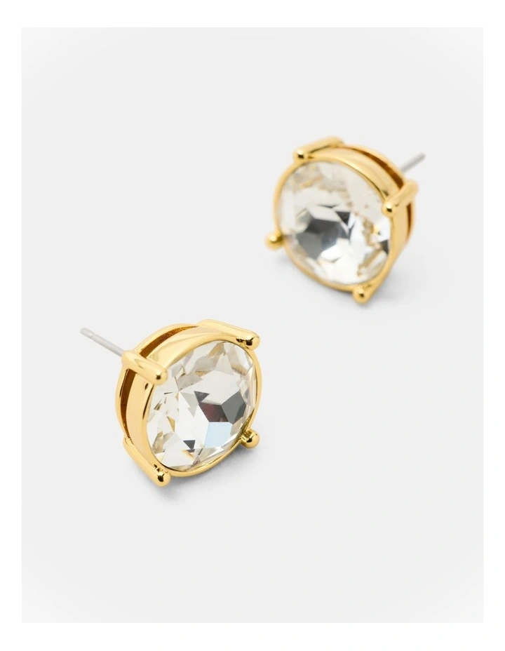 Glowy Crystal Stud Earrings in Clear image 3