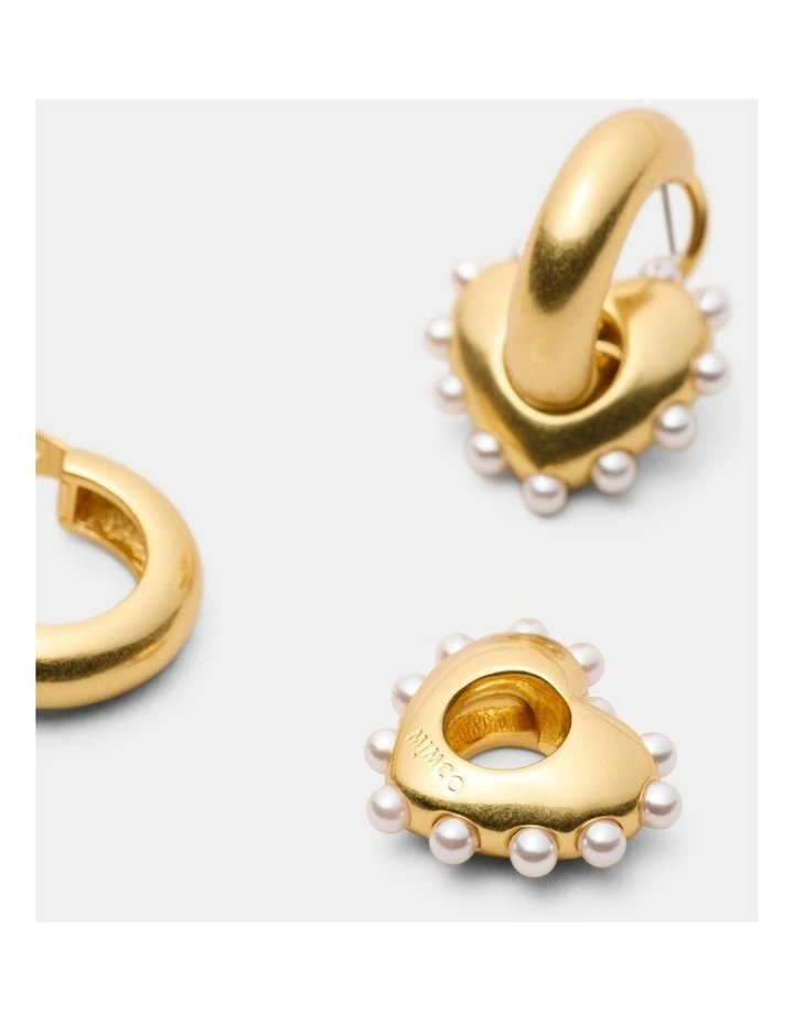 Adore Heart Hoop Earrings in Gold image 3