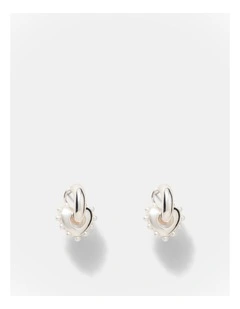 Adore Heart Hoop Earrings in Silver