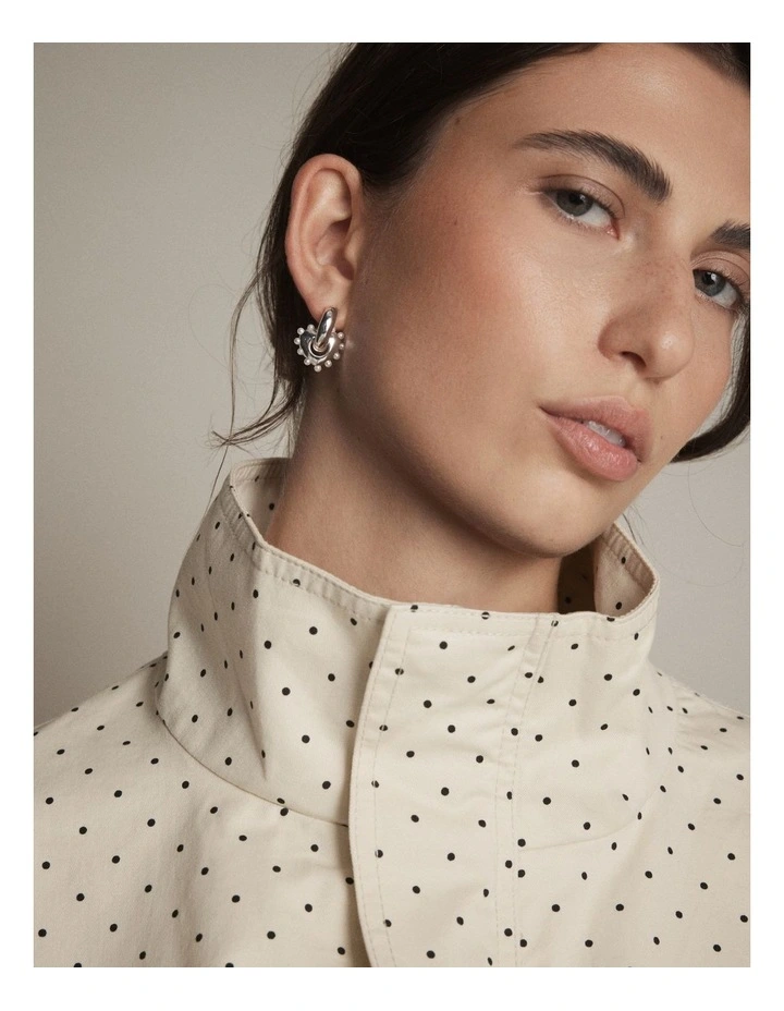 Adore Heart Hoop Earrings in Silver image 2