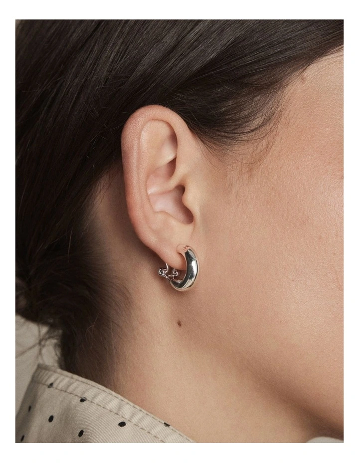 Adore Heart Hoop Earrings in Silver image 4