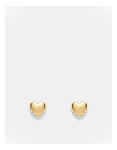 Adore Heart Stud Earrings in Gold