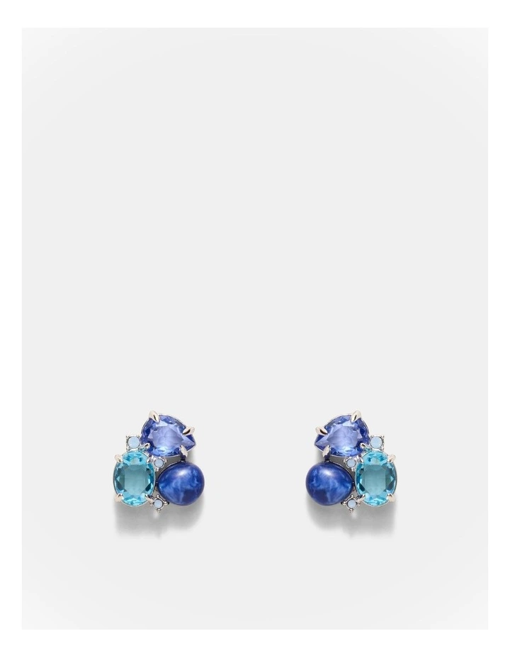 Goddess Stud Earrings in Blue image 1