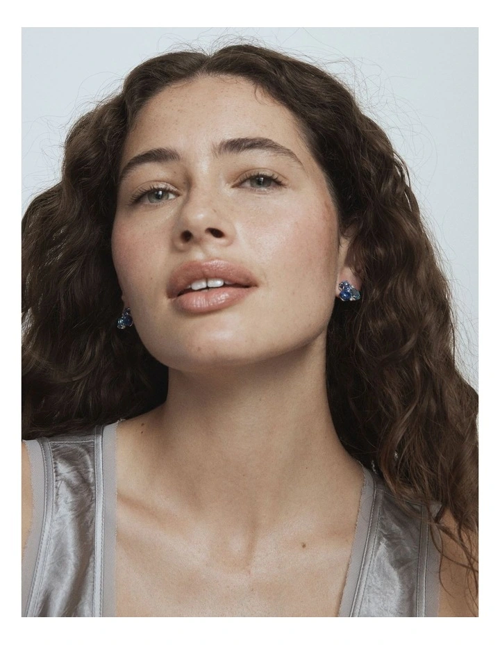 Goddess Stud Earrings in Blue image 2