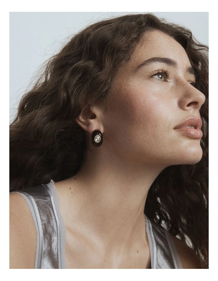 Destined Resin Hoop Earrings in Tort image 2