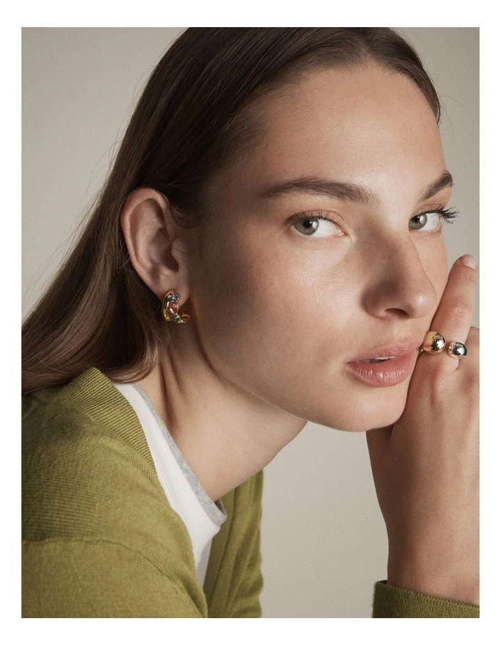 Aurelune Hoop Earrings in Multicolour image 2