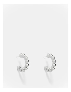 Fated Heart Hoop Earrings in Silver