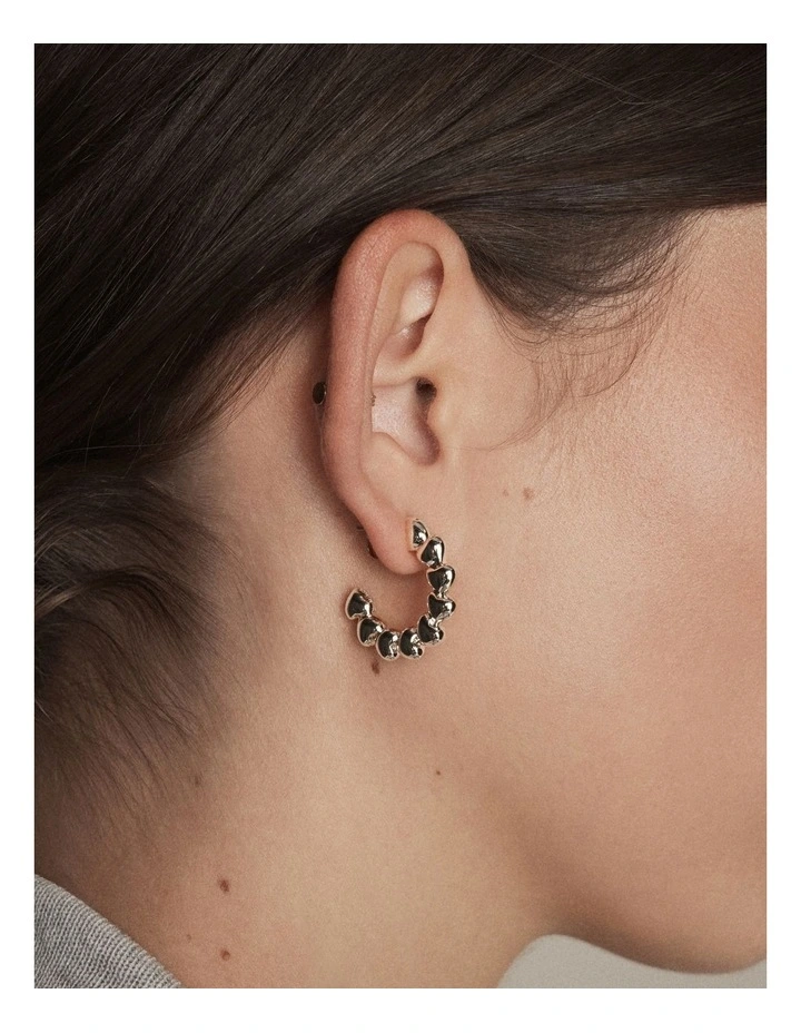 Fated Heart Hoop Earrings in Silver image 4