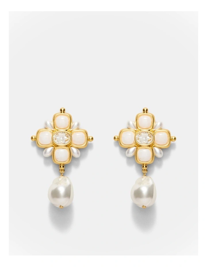 Liora Drop Earrings in Pearl image 1