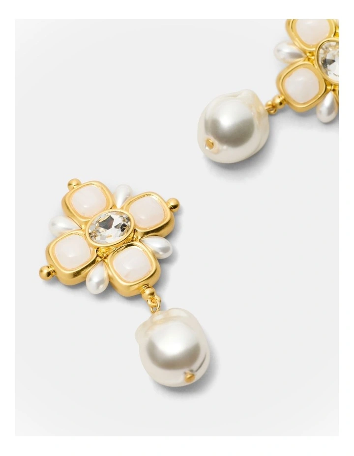 Liora Drop Earrings in Pearl image 3