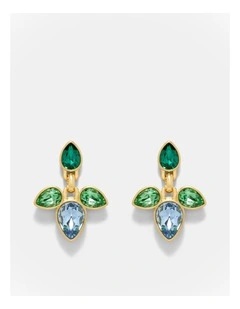 Bumper Pear Earrings in Green