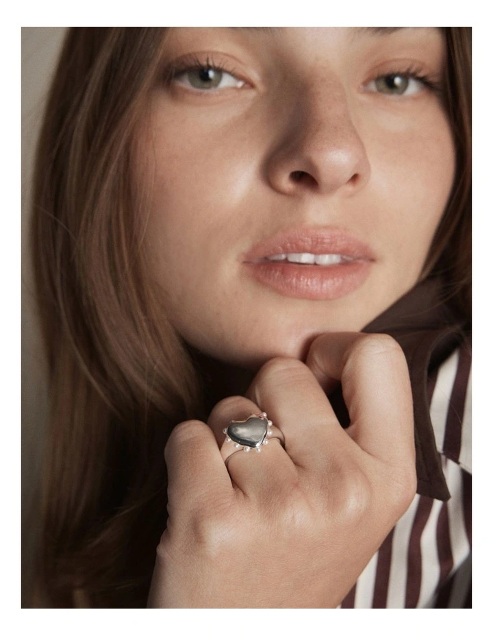 Adore Heart Ring in Silver image 2