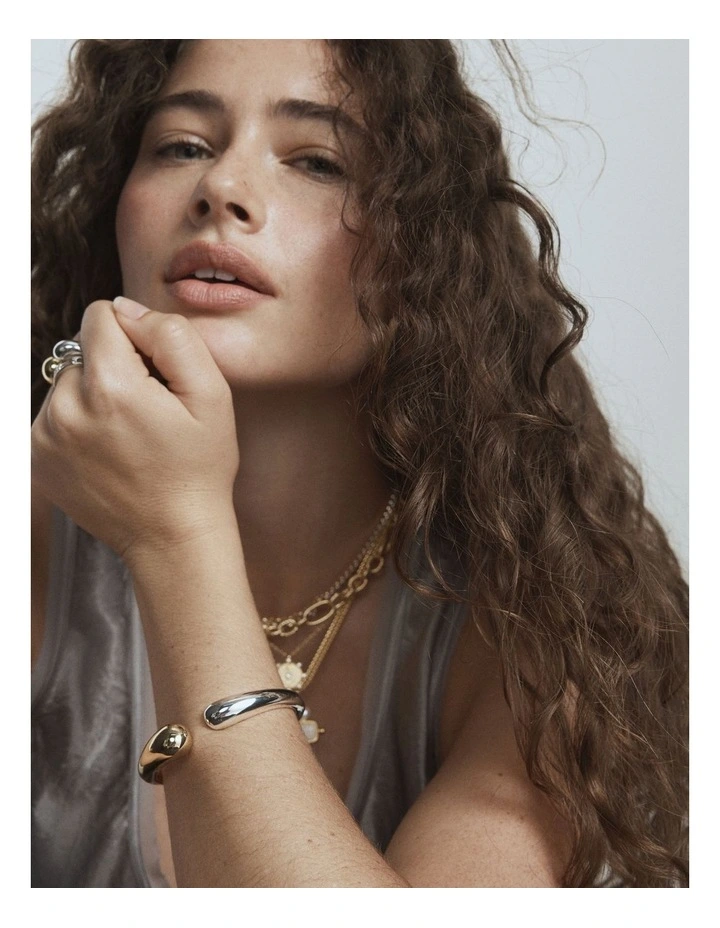 Duetto Cuff Bracelet in Gold Silver image 2