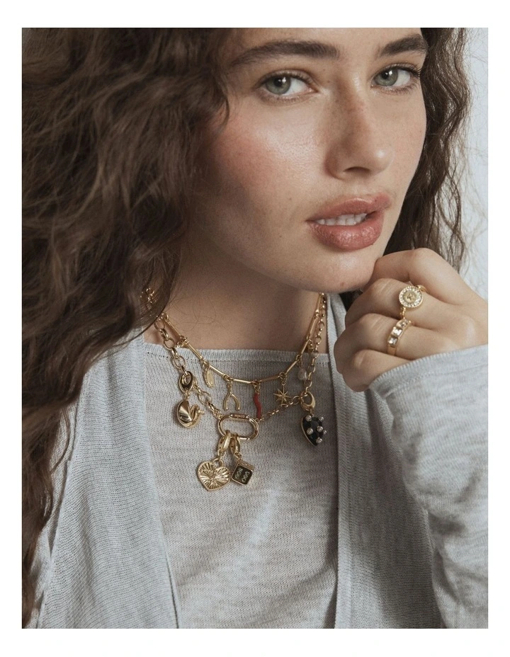 Fortune Cookie Charm in Gold image 4