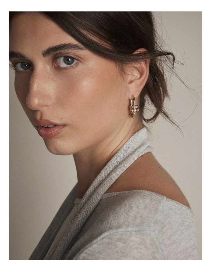 Marla Hoop Earrings in Pink Salt image 2
