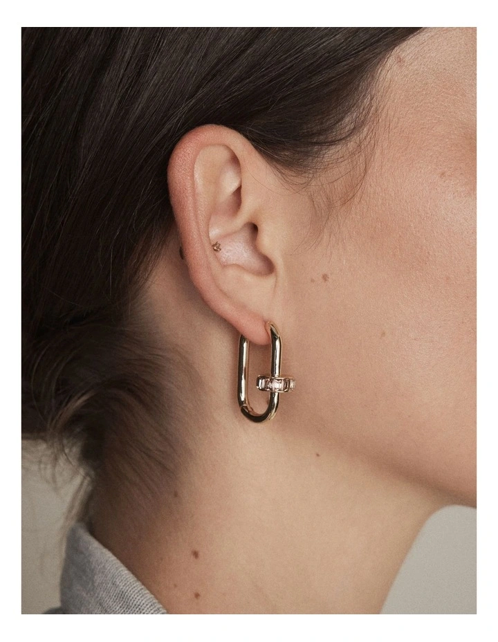 Marla Hoop Earrings in Pink Salt image 4