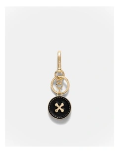 Button Keyring in Black
