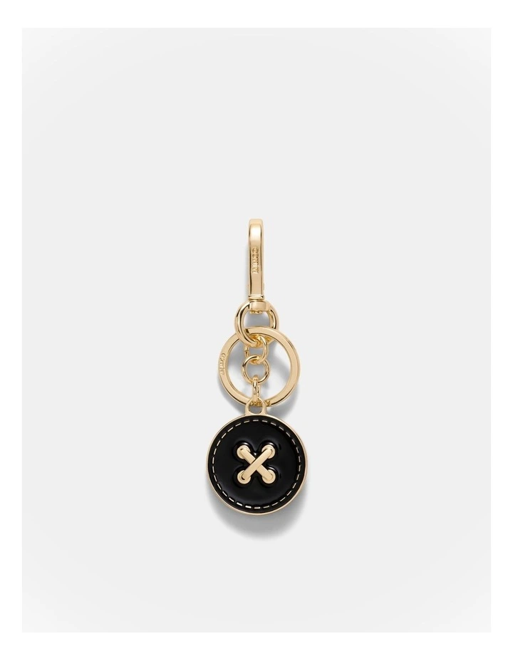Button Keyring in Black image 1