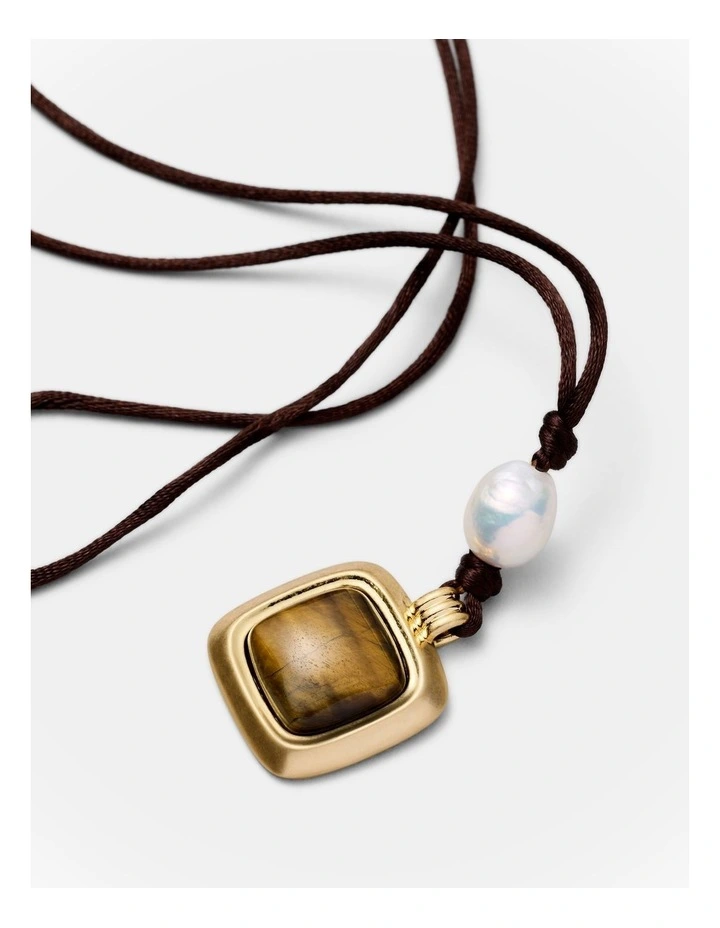 Abundance Cord Necklace in Caramel image 3