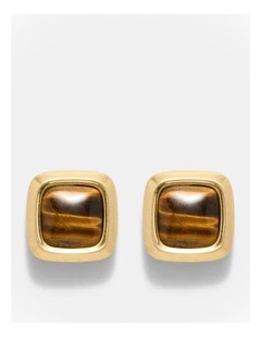 Abundance Stone Stud Earrings in Caramel