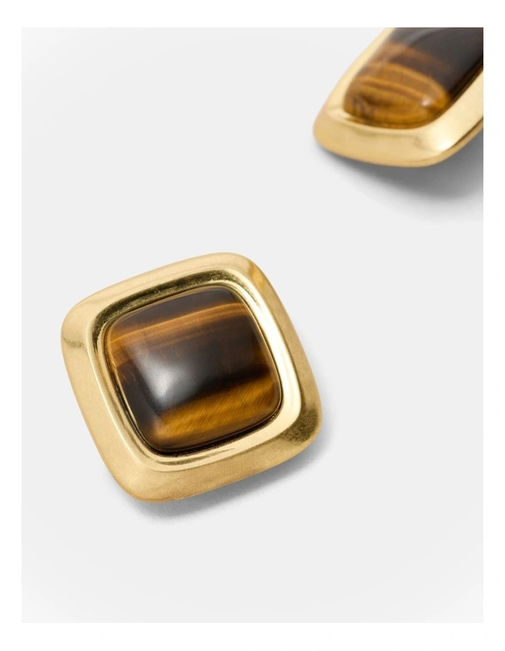 Abundance Stone Stud Earrings in Caramel image 3