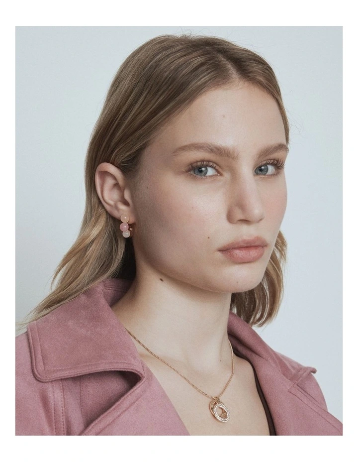Harbour Side Hoop Earrings in Pink Salt image 2