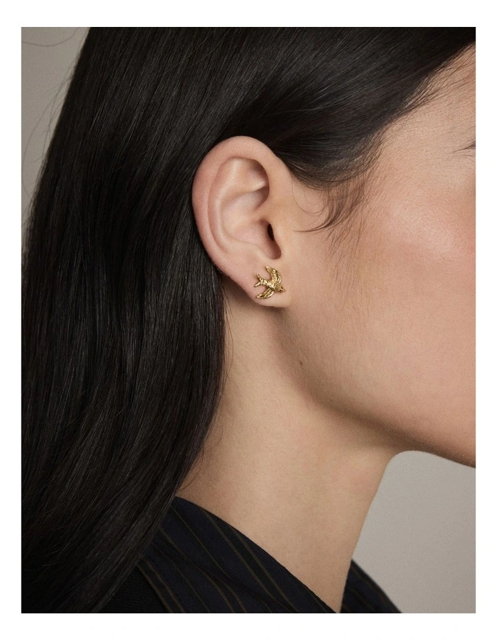 Ornithea Stud Earrings in Gold image 2