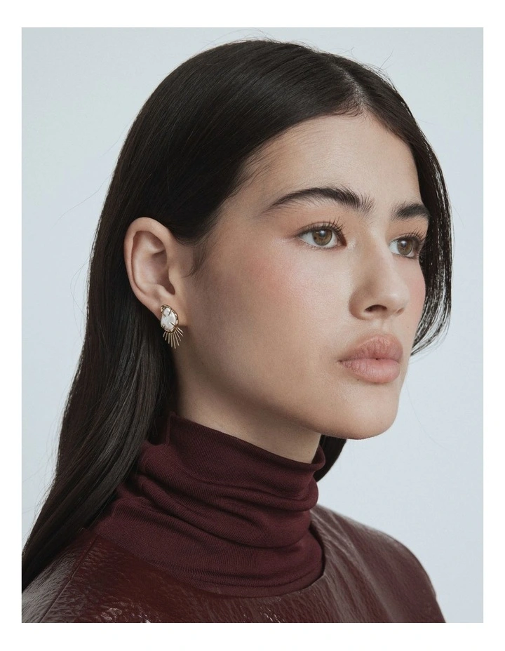 Sunray Earrings Jacket in Gold image 2