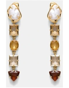 Ornithea Long Drop Earrings in Gold