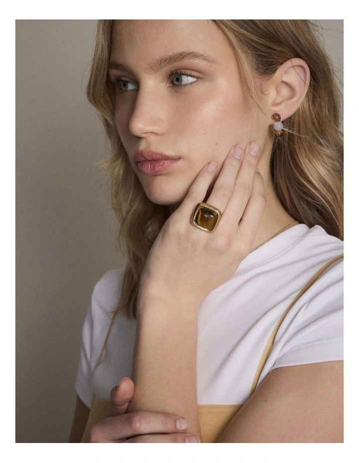 Abundance Stone Ring in Caramel image 2