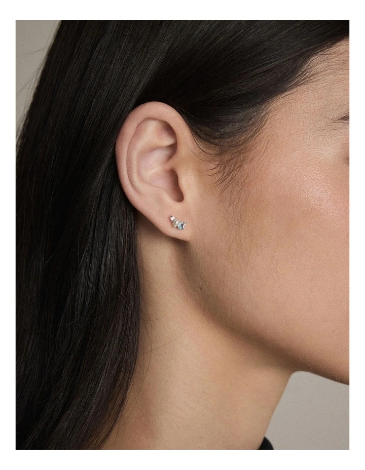 Splash Stud Earrings in Silver image 2