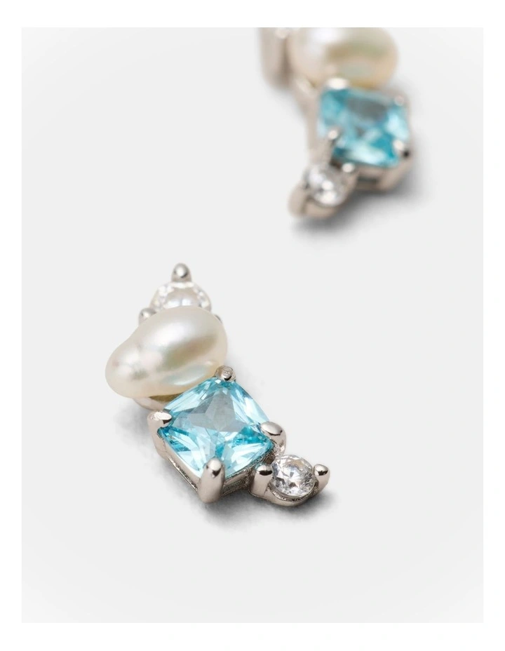 Splash Stud Earrings in Silver image 3