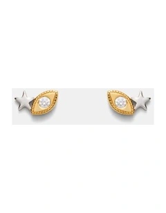 Chime Stud Earrings in Gold Silver