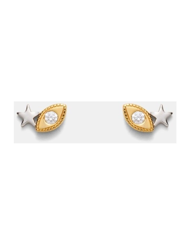Chime Stud Earrings in Gold Silver image 1