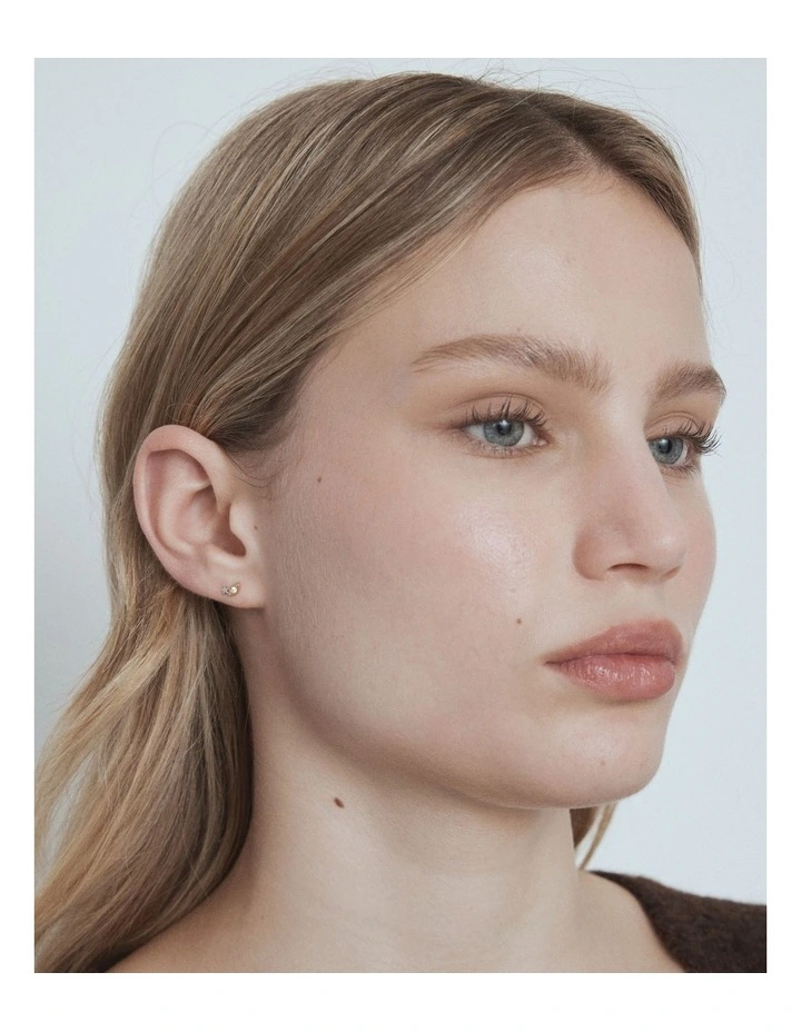 Chime Stud Earrings in Gold Silver image 2