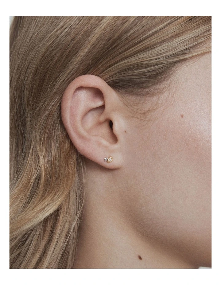 Chime Stud Earrings in Gold Silver image 4