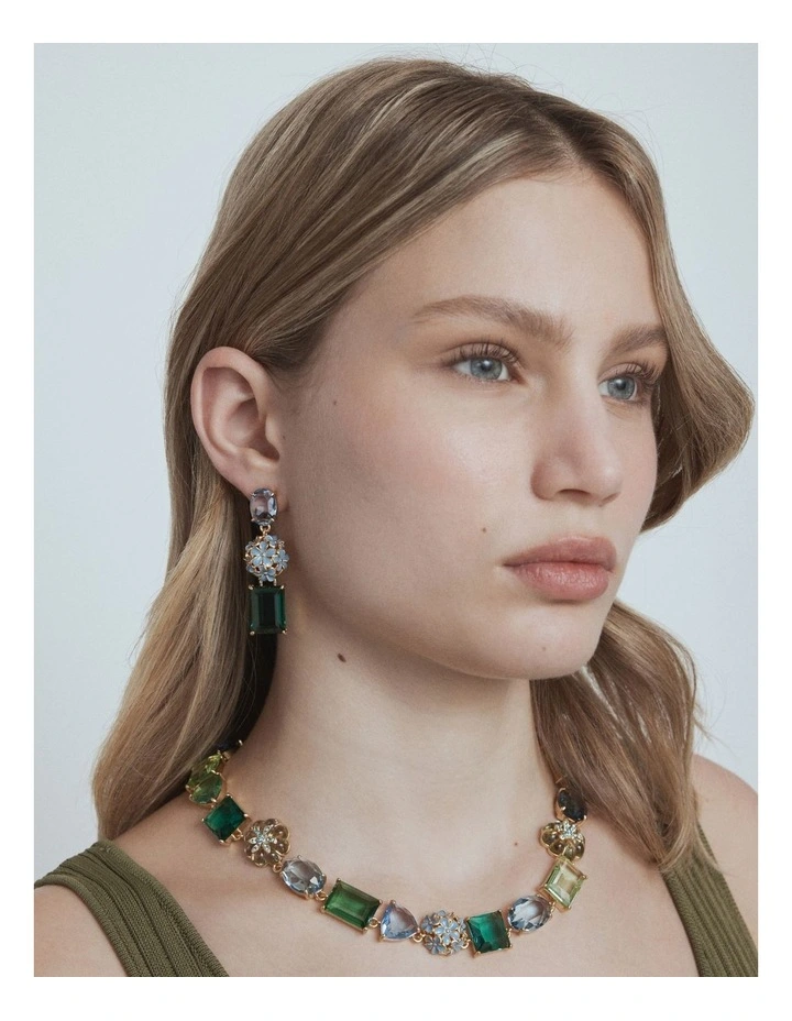 Garden Drop Earrings in Thyme image 2