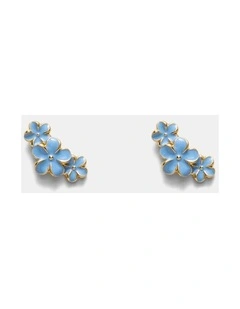 Garden Climber Studd Earrings in Cornflower Blue