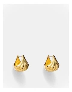 Gemini Reversible Huggie Earrings in Gold Silver
