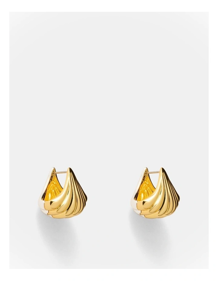 Gemini Reversible Huggie Earrings in Gold Silver image 1