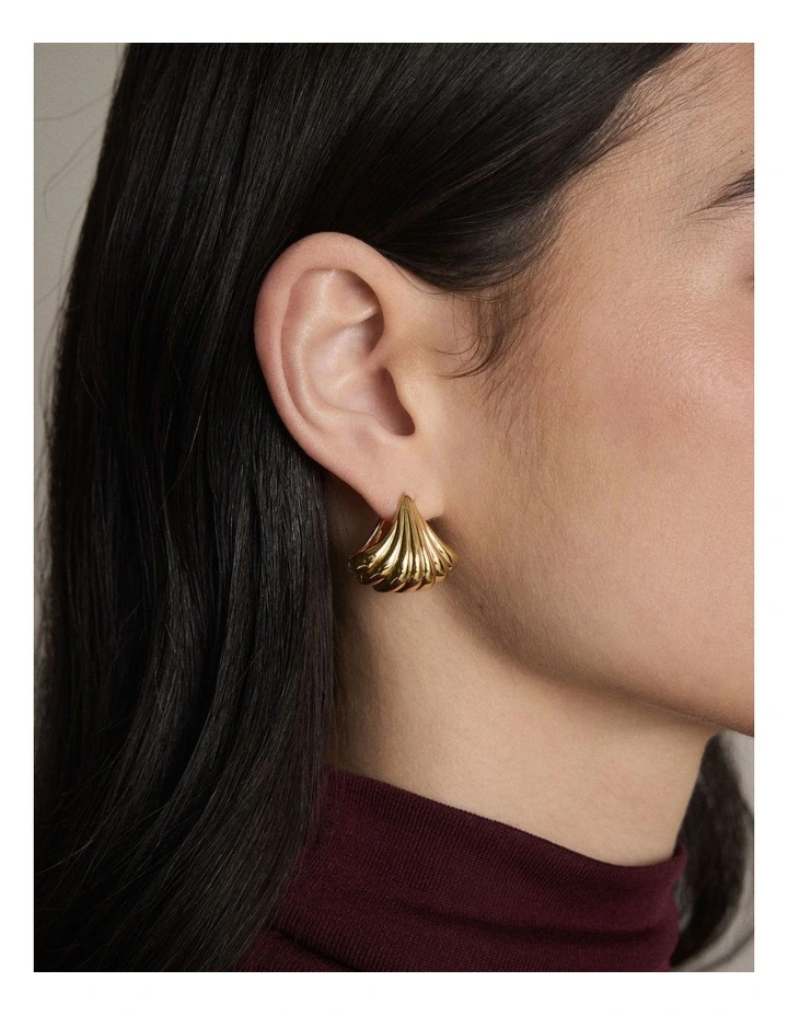Gemini Reversible Huggie Earrings in Gold Silver image 2