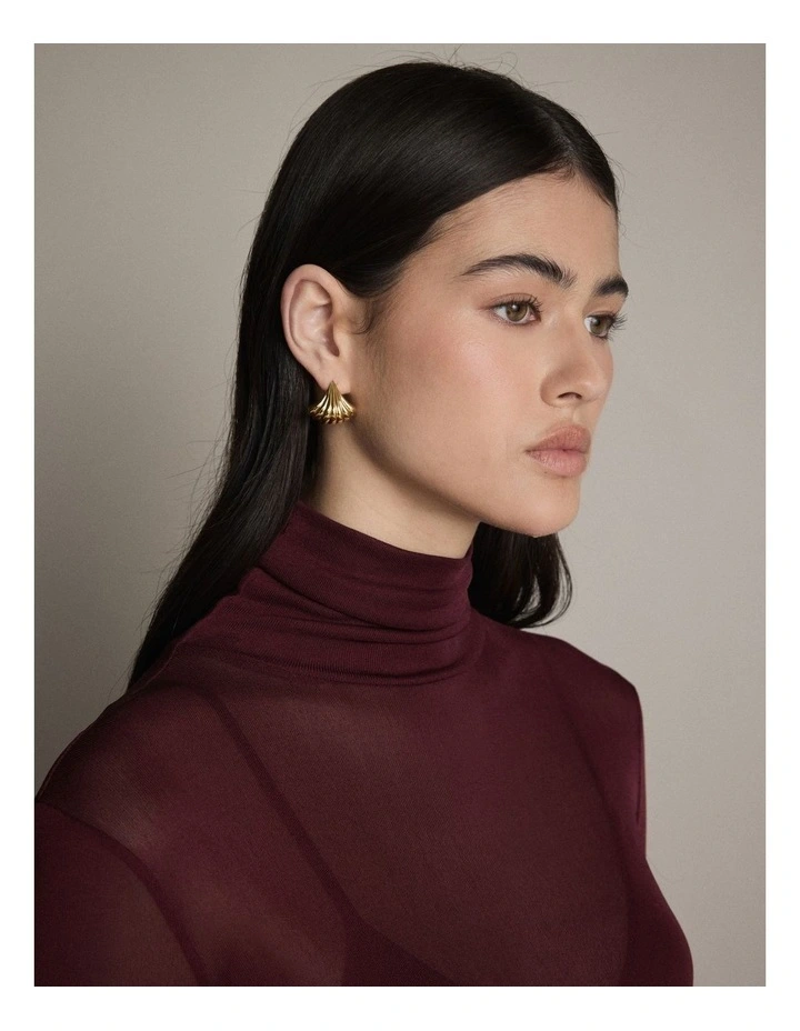 Gemini Reversible Huggie Earrings in Gold Silver image 4