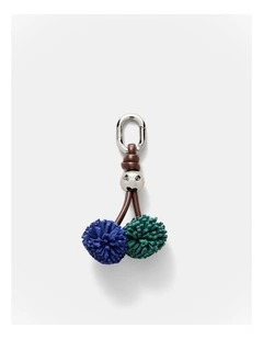 Mini Pom Pom Charm in Cobalt
