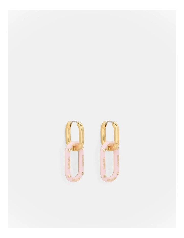 Linked Up Huggie Earrings in Pink Salt image 1